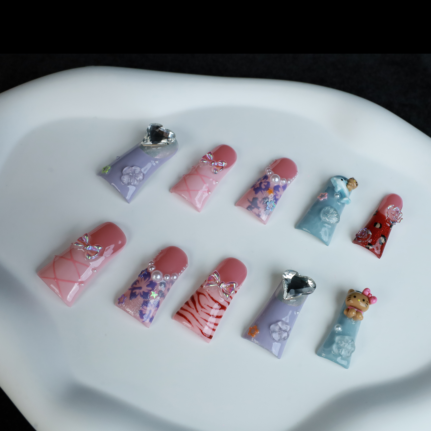 Whimsical 3D Long Duck Press-On Nails