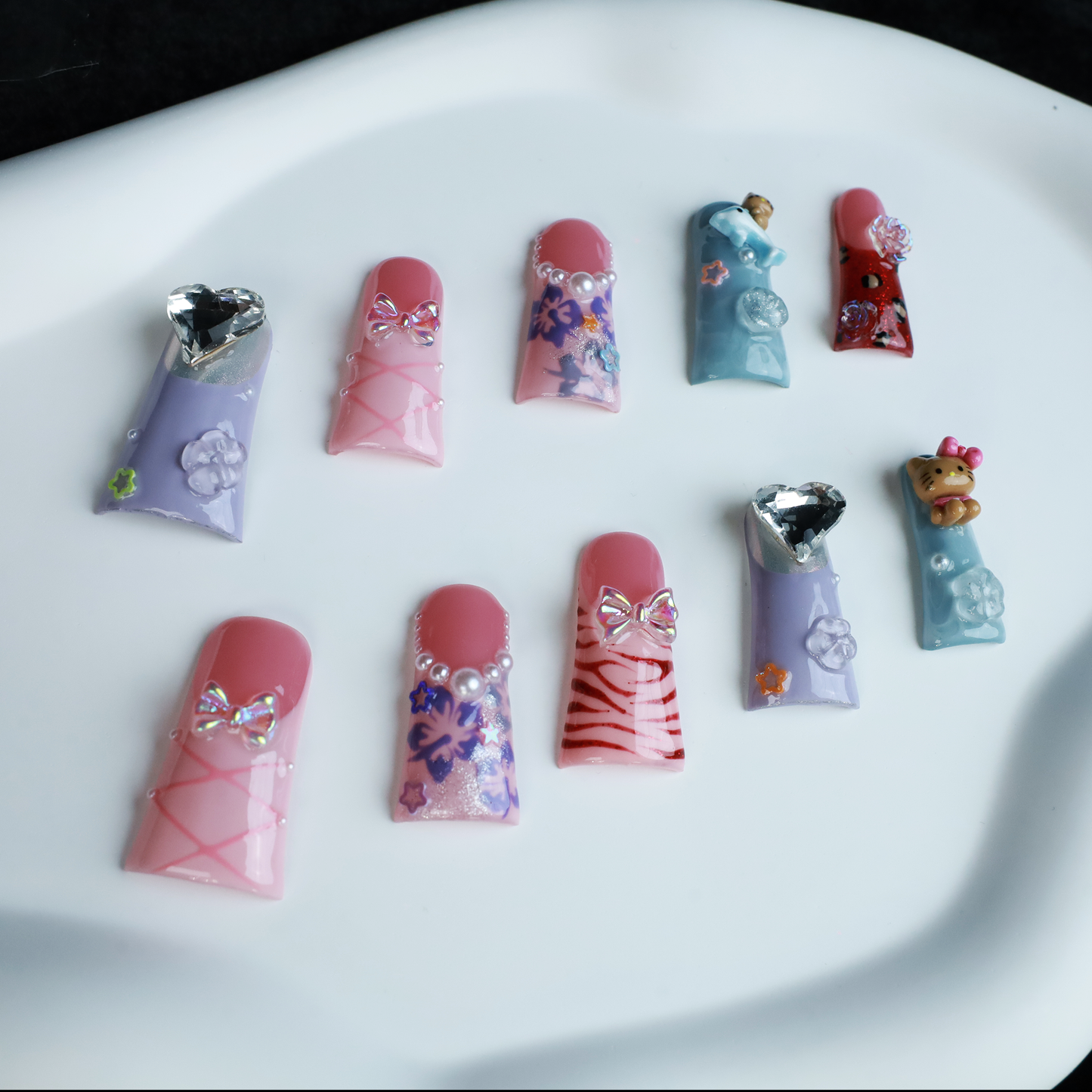 Whimsical 3D Long Duck Press-On Nails