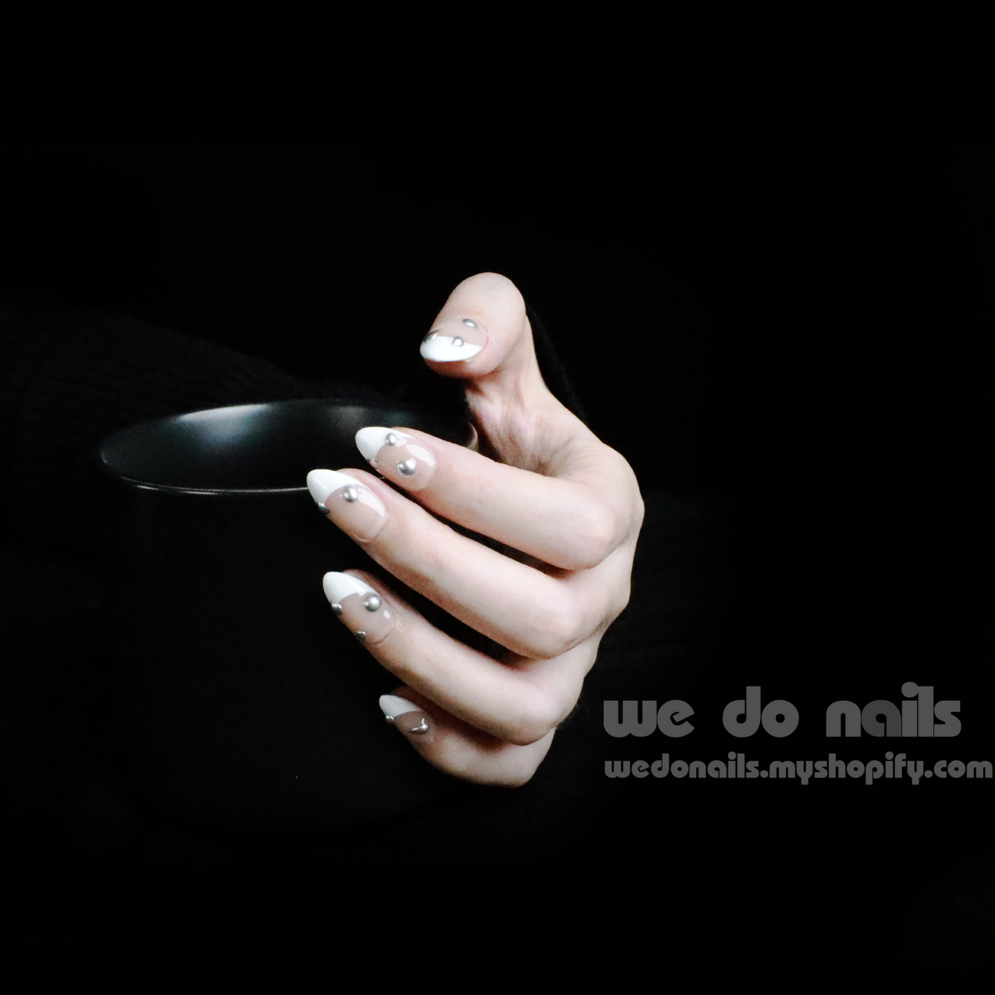 Under the Moonlight French Tip Press On Nails