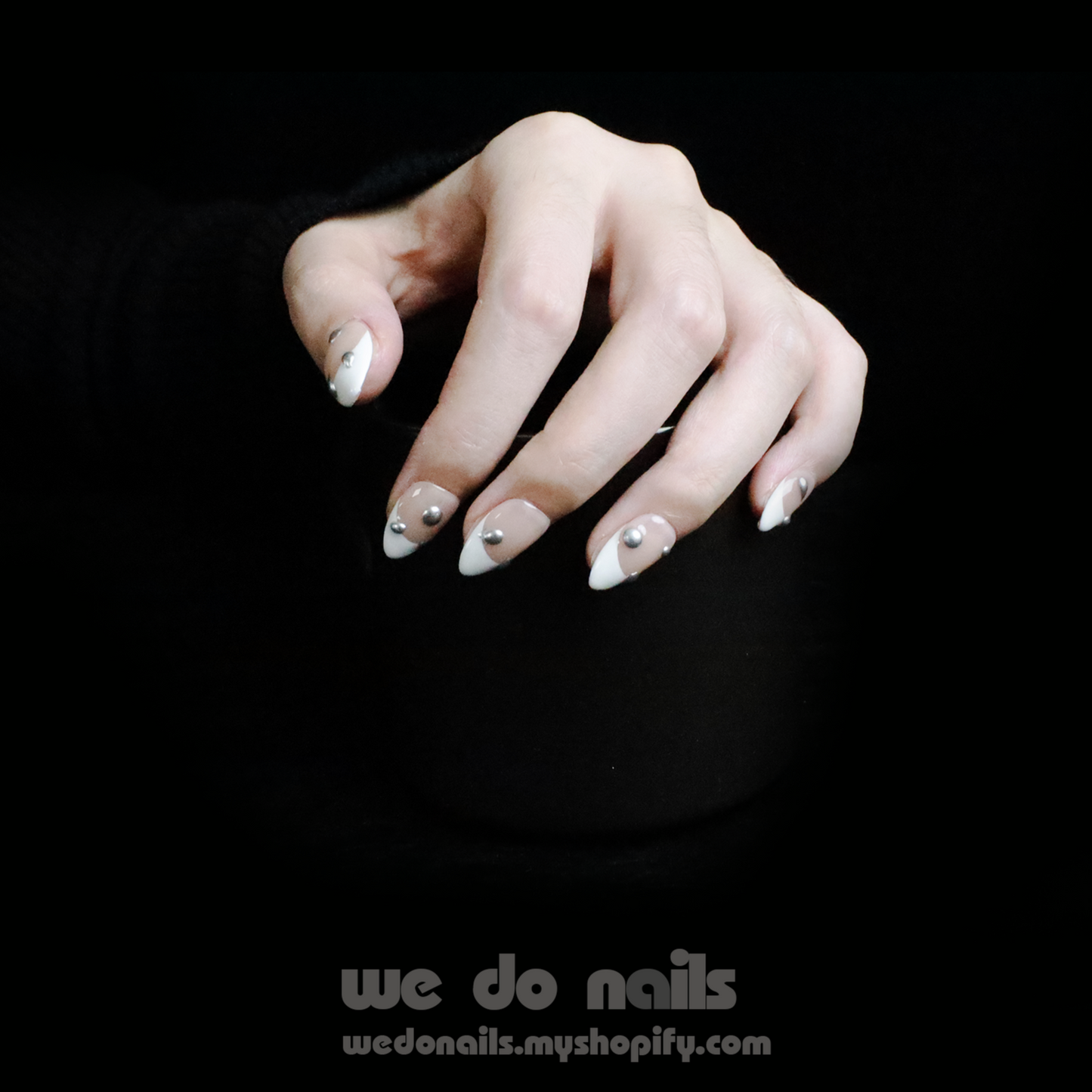 Under the Moonlight French Tip Press On Nails