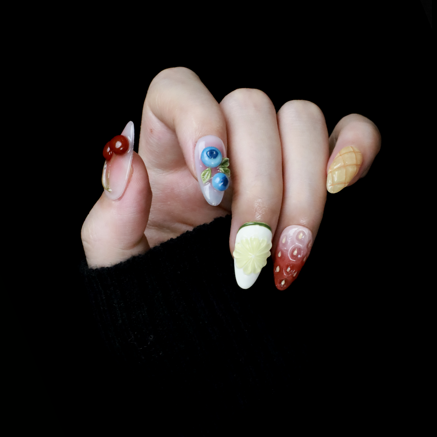 Tutti-Fruit Charm Press-On Nails