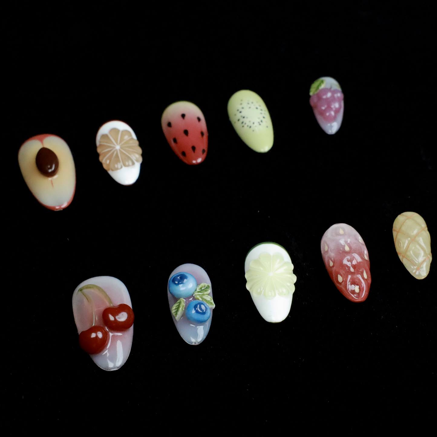 Tutti-Fruit Charm Press-On Nails