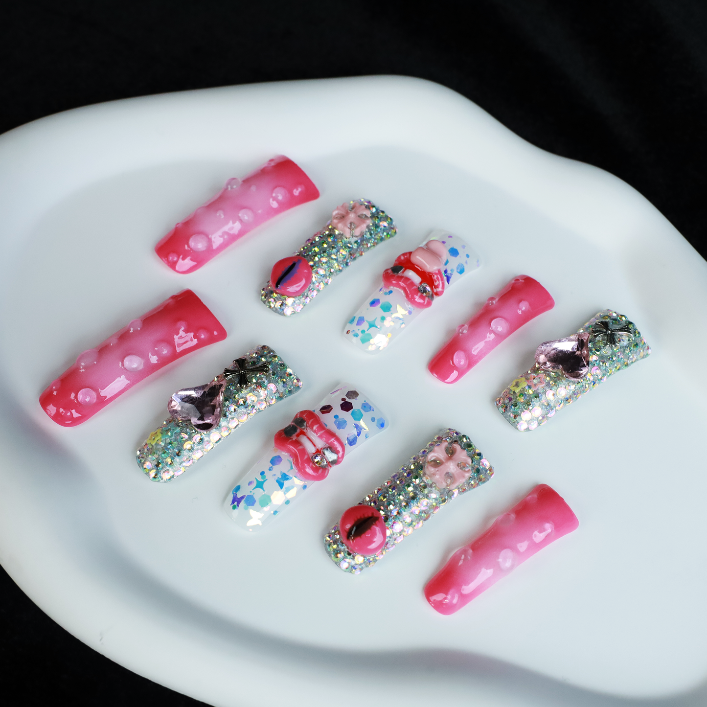 Pink Extra Long Duck Press-On Nails