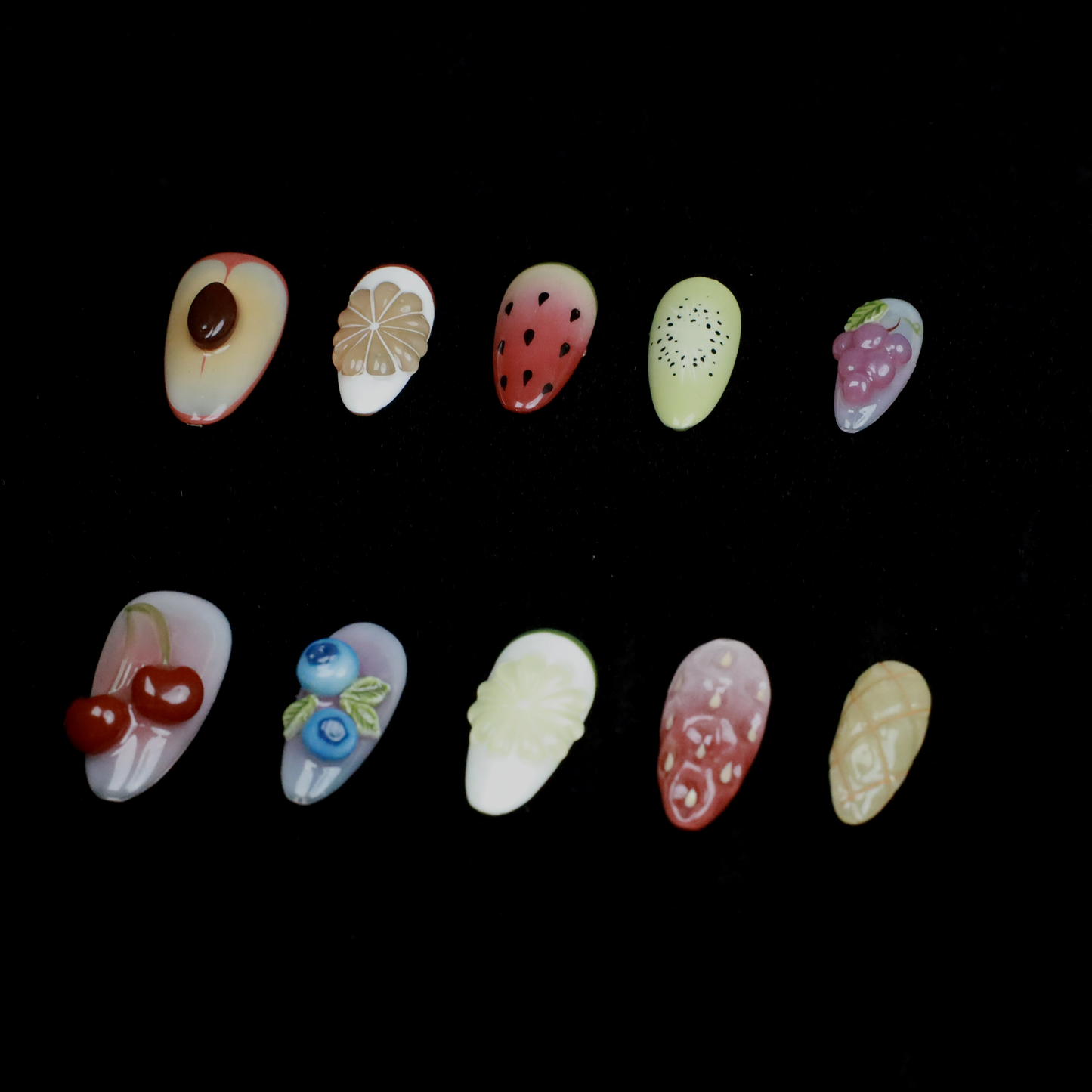 Tutti-Fruit Charm Press-On Nails