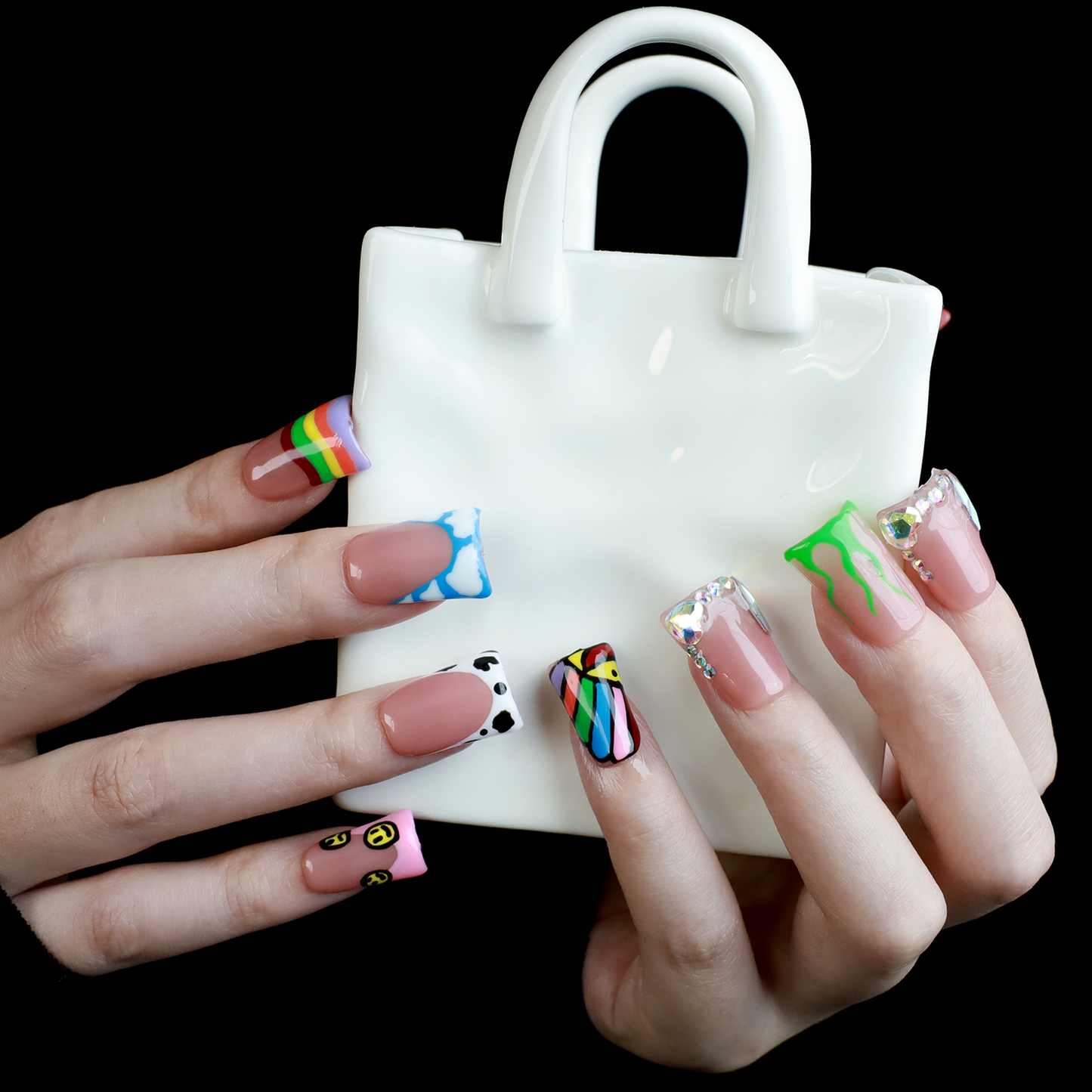 Playful Short Duck Press-On Nails