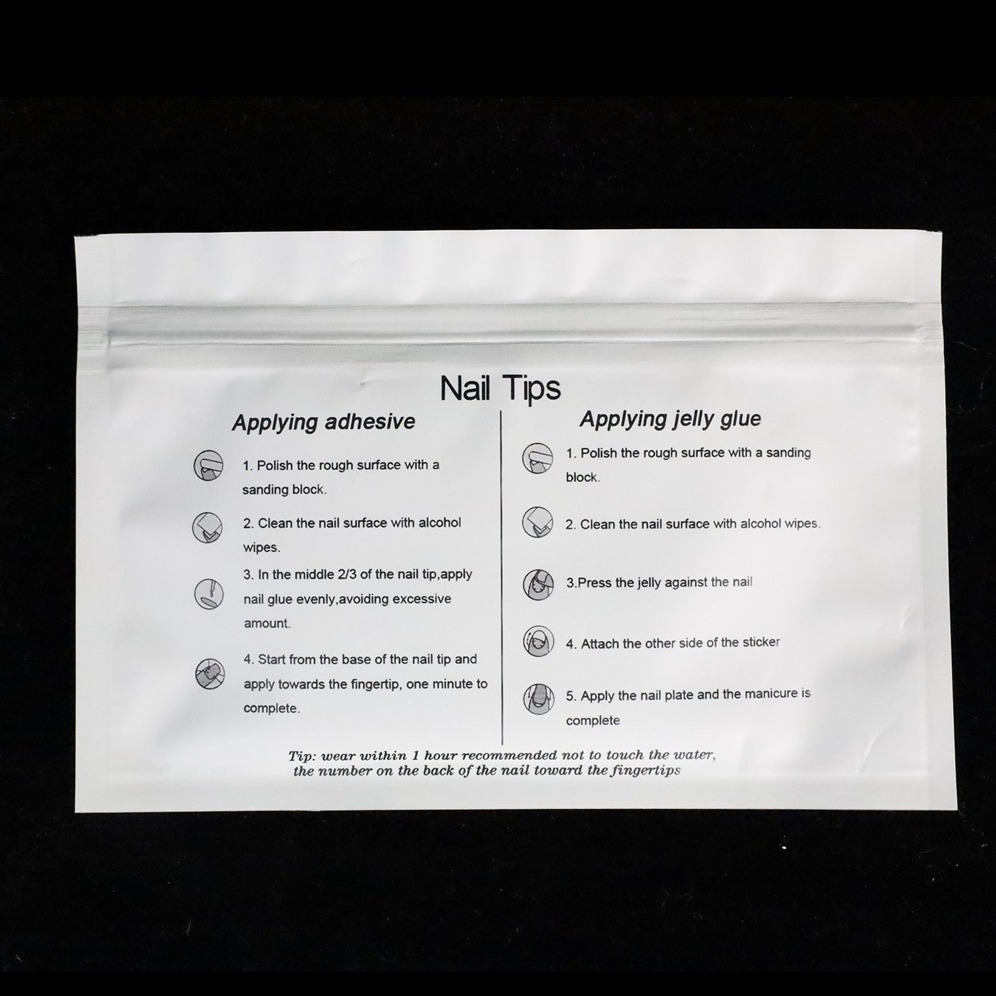 Two sheets of WeDoNails Best Nail Glue For Press On Nails with a pebble pattern sit on a round wooden platform. The text reads The Future of Nail Adhesive, emphasizing its safety, innovation, ease, and durability for nail applications. A soft, bright background enhances this cutting-edge product.