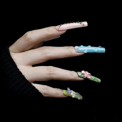 Enchanted Garden Custom Press-on Nails