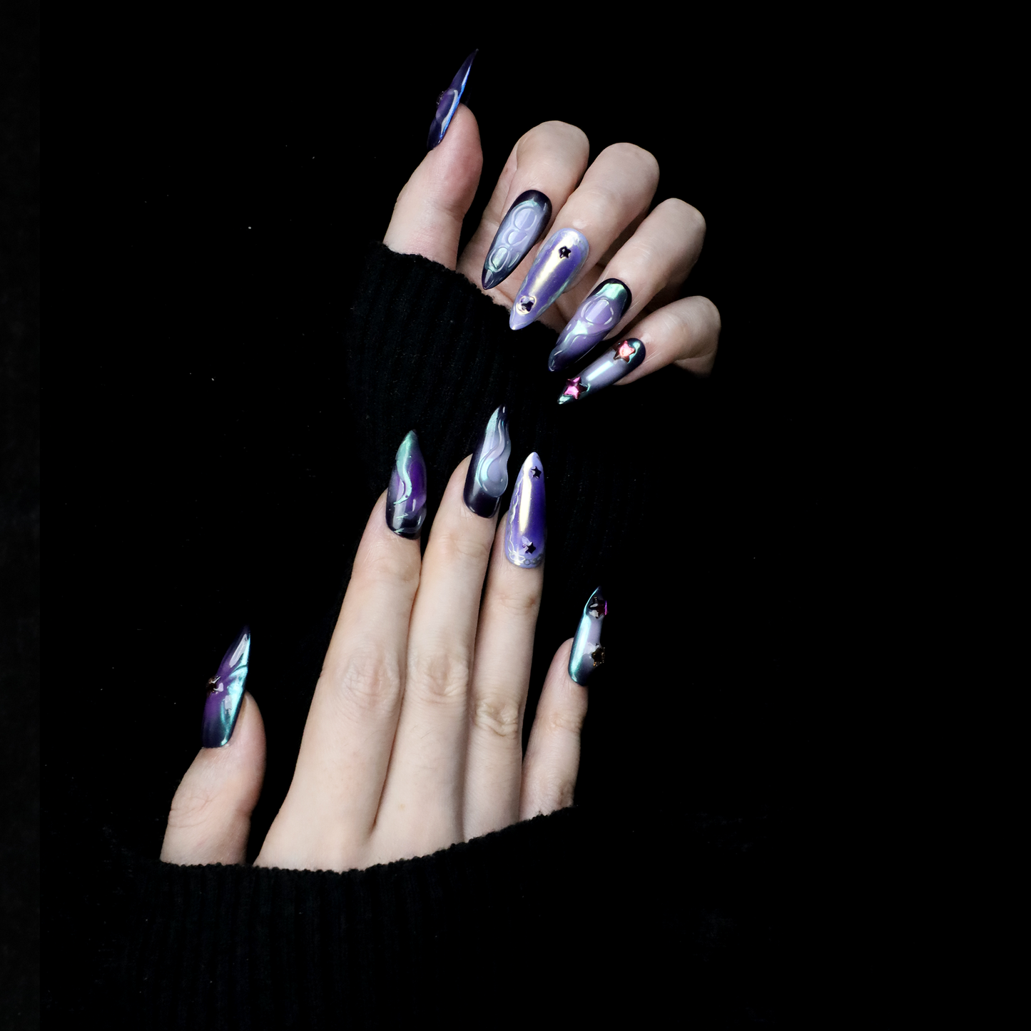 Aurora Effect Custom Press On Nails