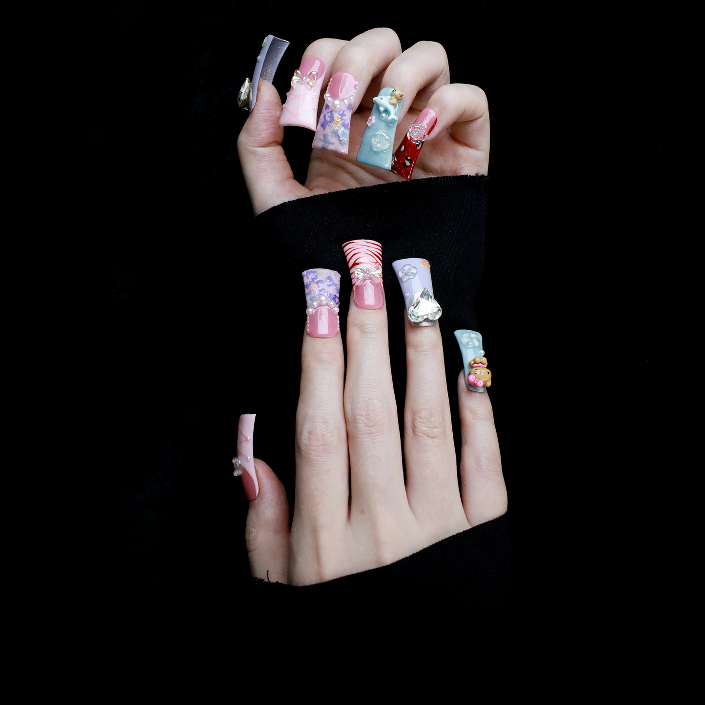 Whimsical 3D Long Duck Press-On Nails