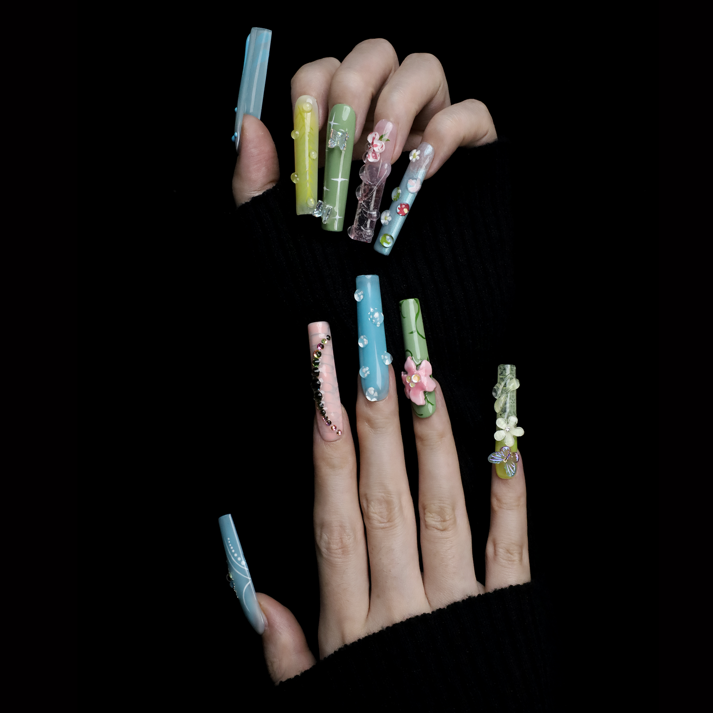 Enchanted Garden Custom Press-on Nails