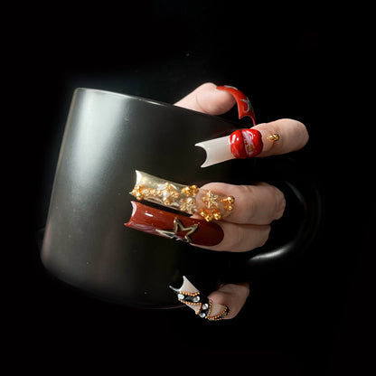 Rockstar Glam Long Square / Duck Press On Nails