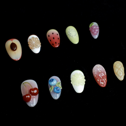 Tutti-Fruit Charm Press-On Nails
