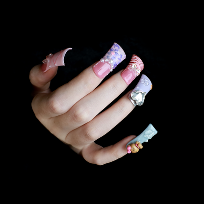 Whimsical 3D Long Duck Press-On Nails