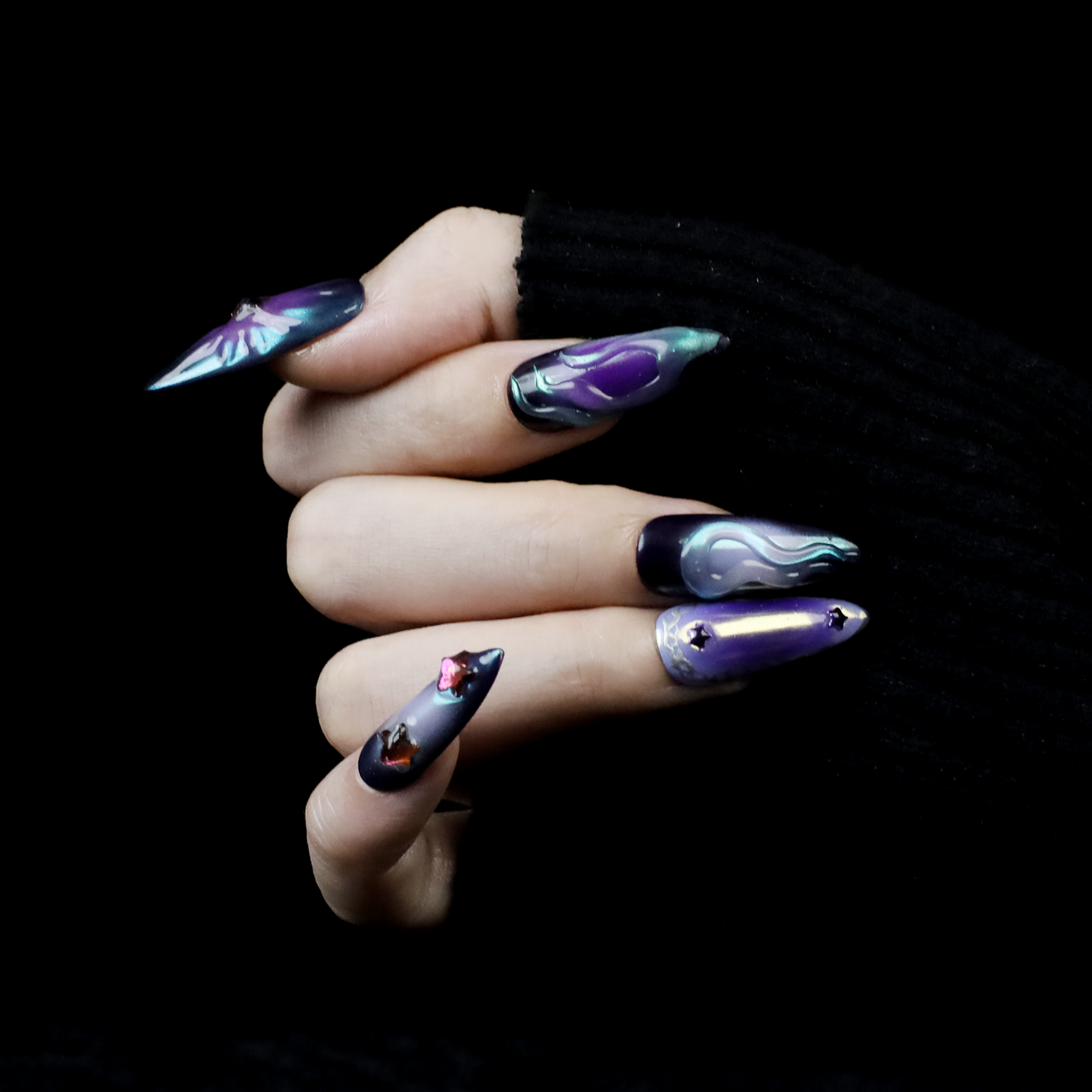 Aurora Effect Custom Press On Nails