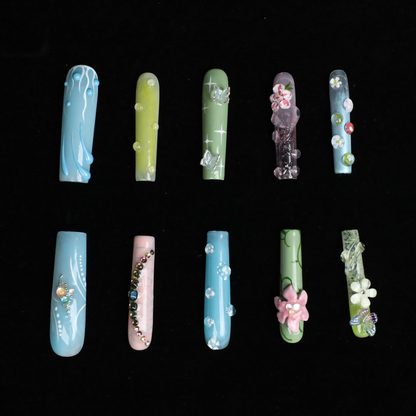 Enchanted Garden Custom Press-on Nails