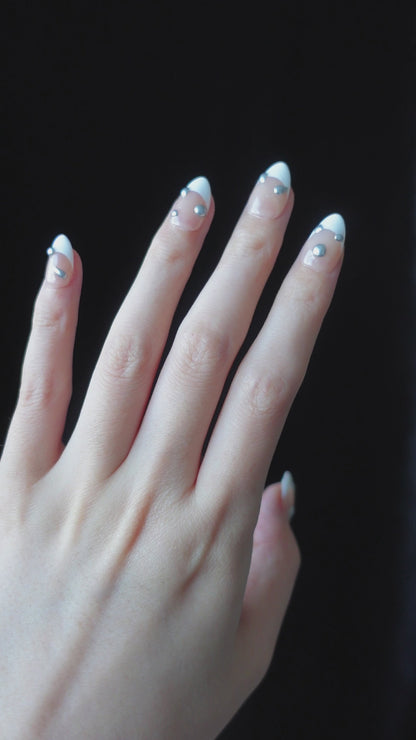 Under the Moonlight French Tip Press On Nails