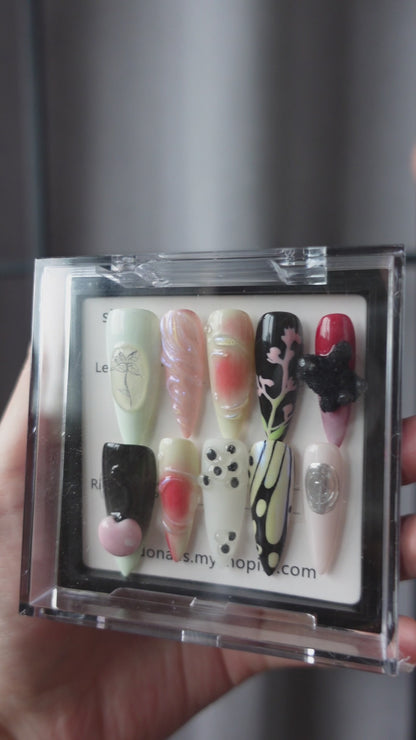 Abstract Floral Design Press-On Nails