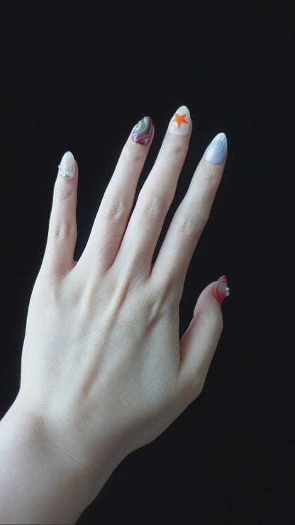 Galaxy Glam Press-On Nails