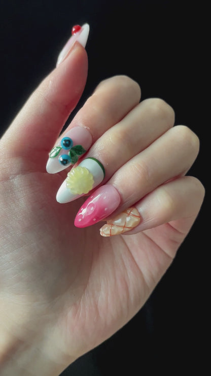 Tutti-Fruit Charm Press-On Nails