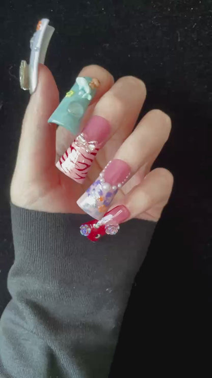 Whimsical 3D Long Duck Press-On Nails