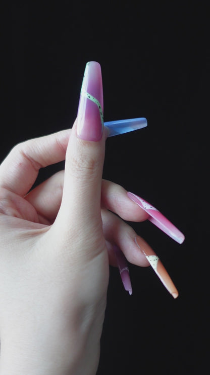Milky Rainbow Press-On Nails